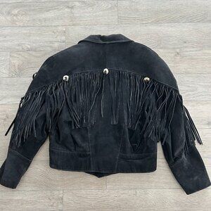 VINTAGE fringe suede leather jacket